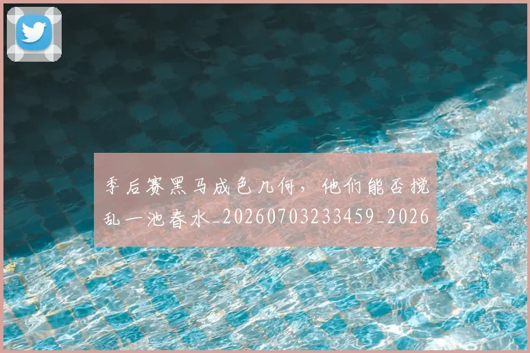 季后赛黑马成色几何，他们能否搅乱一池春水_20260703233459_20260720193251